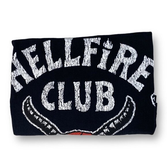 Netflix Stranger Things Hellfire Club T-Shirt S Black Cotton Graphic Tee - Picture 2 of 7